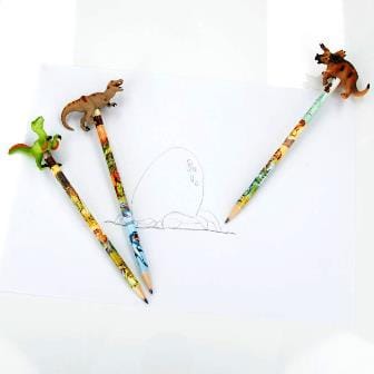 Dino World Lápiz mina con figura dinosaurio - 3 disenos a tu eleccion