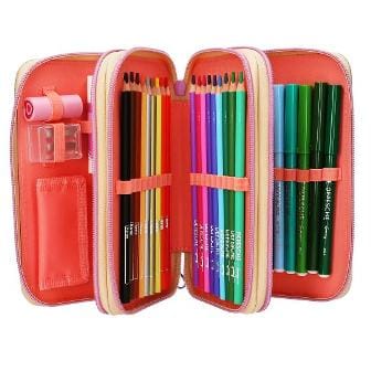 Estuche triple con 38 lapices y muchos articulos mas de GIRL POWER TOPModel