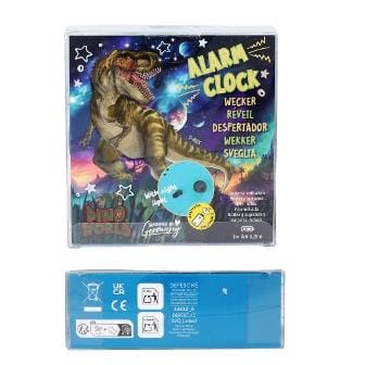 Dino World reloj despertador silencioso - Con iluminación nocturna y agujas fluorescentes