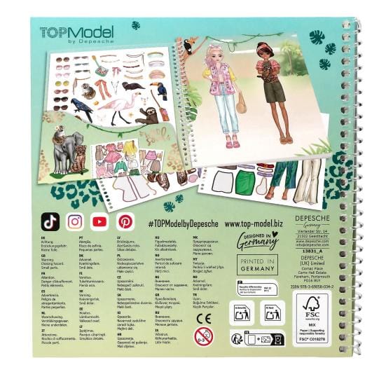 Dress Me Up Stickerbook Safari de TopModel con 220 stickers creando un mundo salvaje