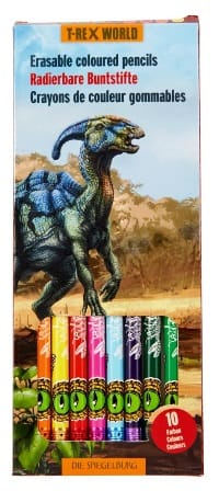 10 Lapices de colores borrables de madera ¡Actividad creativa para los fanáticos de los dinosaurios