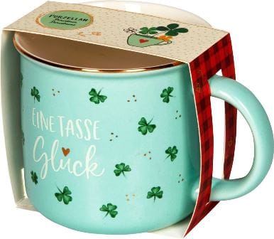 Taza de porcelana Trébol de la suerte de la colección Viel Glueck - Mucha suerte