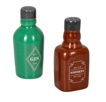 Estiloso salero y pimentero WHISKY & GIN de Urban&Gray