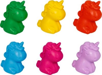 Set de 6 crayones unicornio de cera con cajita de regalo - Paraiso de unicornios