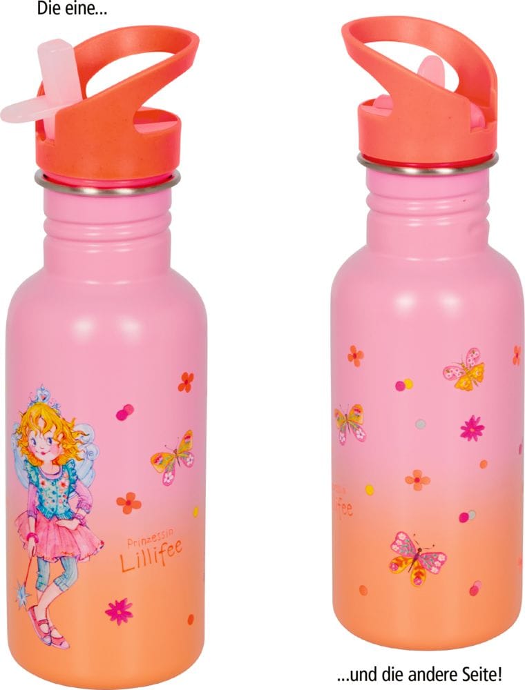 Botella de acero inoxidable de 0.5 l con cepillo de limpieza de Princesa Lillifee