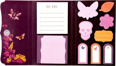Notas adhesivas con delicado diseno morado - Pasion por las paginas