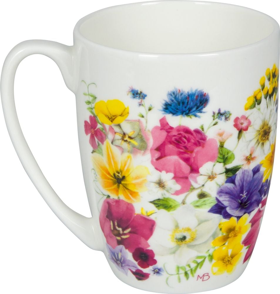 Taza de porcelana floral de GartenLiebe - Amor por el jardín con caja de regalo