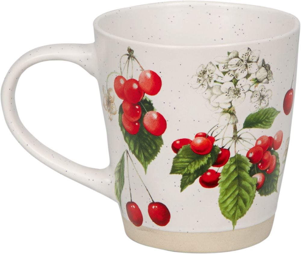 Taza de porcelana con cerezas de Cottage Garden