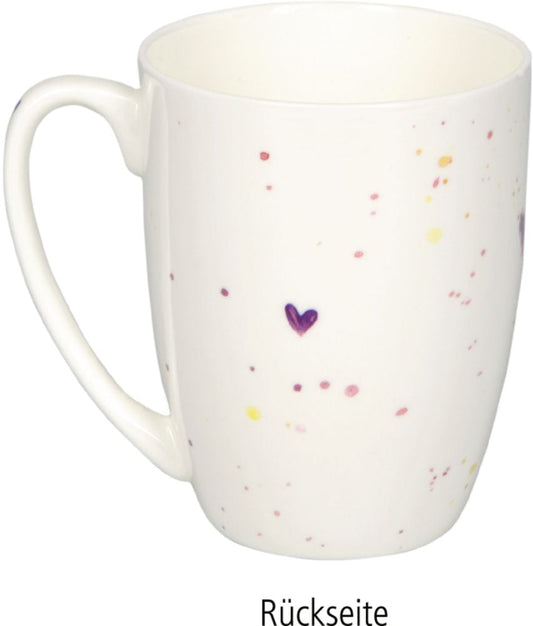 Fina Taza de porcelana - diseno Provenza con lavanda en suaves tonos lilas