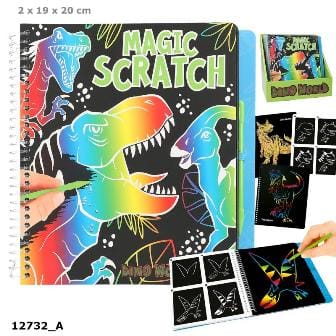 Dino World Magic-Scratch Book - Rascando dinosaurios en multicolor