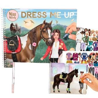 Dress Me Up con 24 paginas y muchas pegatinas de Miss Melody creando el mundo de los caballos