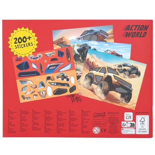 Action World - Monster Cars Diversión con 200 pegatinas creando tus autos a tu estilo