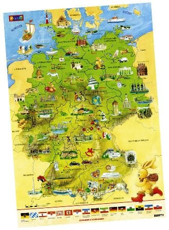 Felix-Deutschlandkarte - Poster de Alemania de gran formato