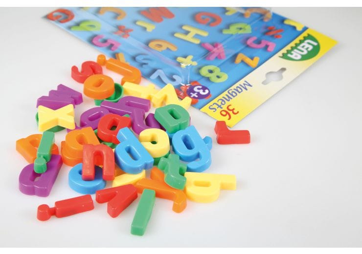 36 Letras minúsculas magnéticas