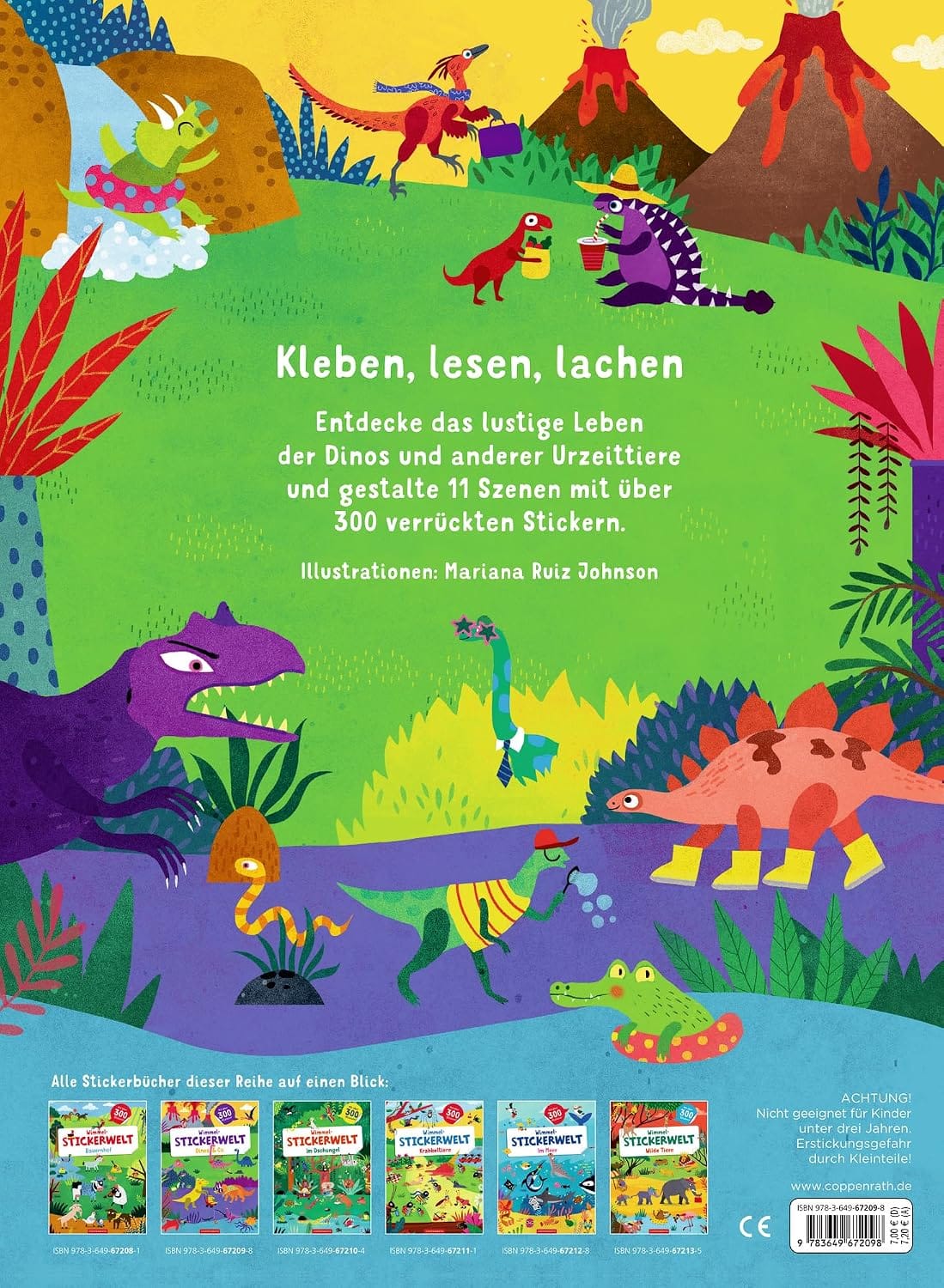 Mundo de pegatinas de objetos ocultos – Dinosaurios y companía - Con más de 300 pegatinas