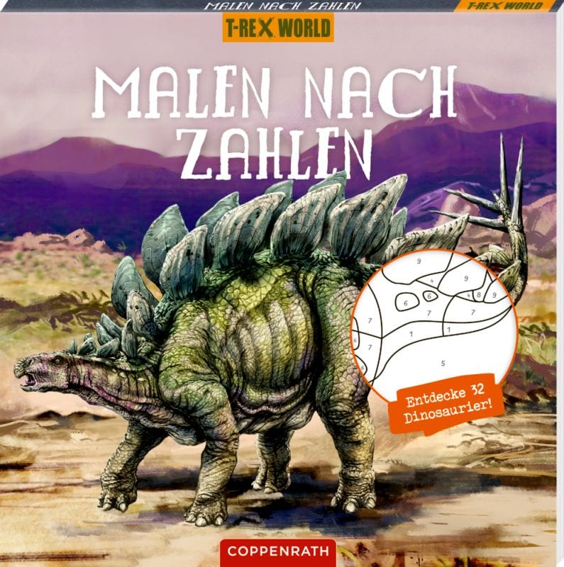 Malen nach Zahlen - 32 emocionantes disenos para pintar por numeros del Mundo T-Rex