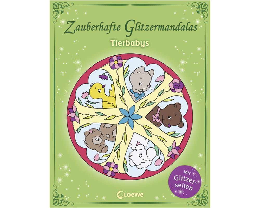 Zauberhafte Glitzermandalas Tierbabys - Mandalas redondas brillantes encantadores - Bebés animales