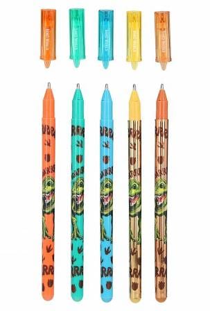 Dino World - Set con 5 Rollers de tinta Gel suave - colores brillantes