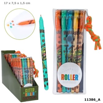 Dino World - Set con 5 Rollers de tinta Gel suave - colores brillantes