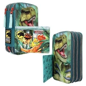 Estuche triple Dino World DANGER con 38 lápices y mucho más  Roarrrrr