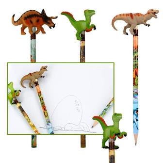 Dino World Lápiz mina con figura dinosaurio - 3 disenos a tu eleccion