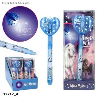 Bolígrafo secreto con luz LED y tinta invisible con el precioso diseno de Miss Melody