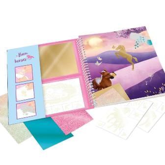 Miss Melody Libro para colorear Stick & Shine - Dale estilo con los tatuajes adhesivos a los disenos