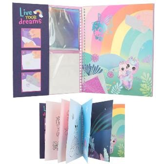 Ylvi Libro para colorear Stick & Shine - Pon acento con los stickers brillantes a los disenos