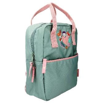 Linda mochila pequena verde WILD FOREST con bordado - resistente y duradera