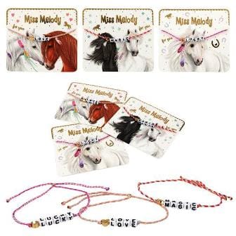 Pulsera de tela con mensaje tierno de Miss Melody