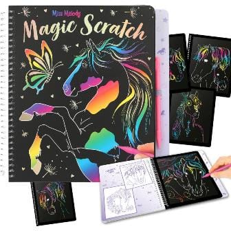 Miss Melody Magic-Scratch Book - Para crear caballos con todos los colores del arcoiris