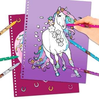 Miss Melody - Crea tus caballos glitter - Dibujos divertidos y brillantes