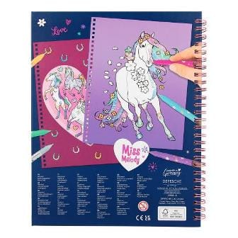 Miss Melody - Crea tus caballos glitter - Dibujos divertidos y brillantes