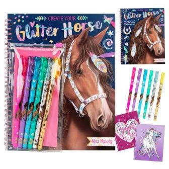 Miss Melody - Crea tus caballos glitter - Dibujos divertidos y brillantes