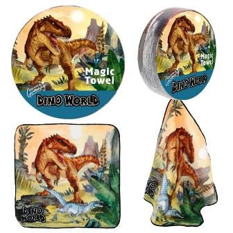 Dino World - Toalla mágica comprimida de 100% algodón  Elige la tuya