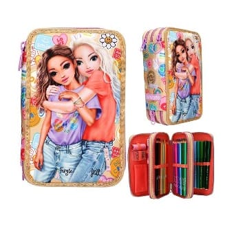 Estuche triple con 38 lapices y muchos articulos mas de GIRL POWER TOPModel