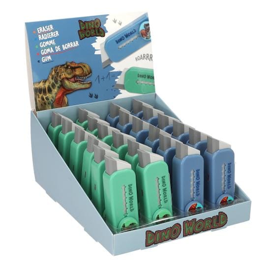 Goma de borrar en entretenida forma de corta carton de Dino World