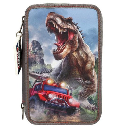 Dino World estuche triple verde NEW WORLD