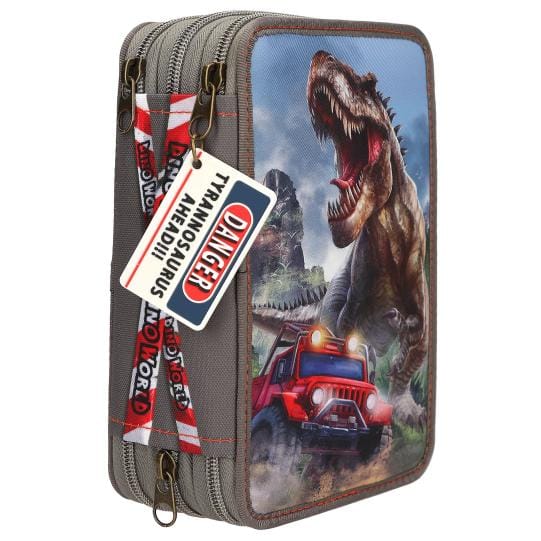 Dino World estuche triple verde NEW WORLD