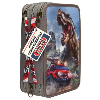 Dino World estuche triple verde NEW WORLD