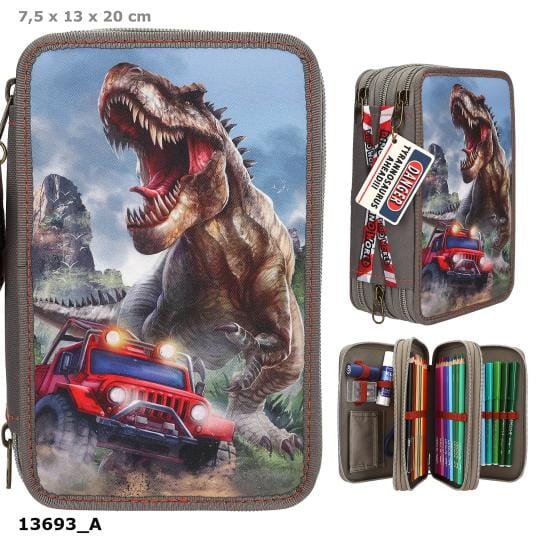 Dino World estuche triple verde NEW WORLD