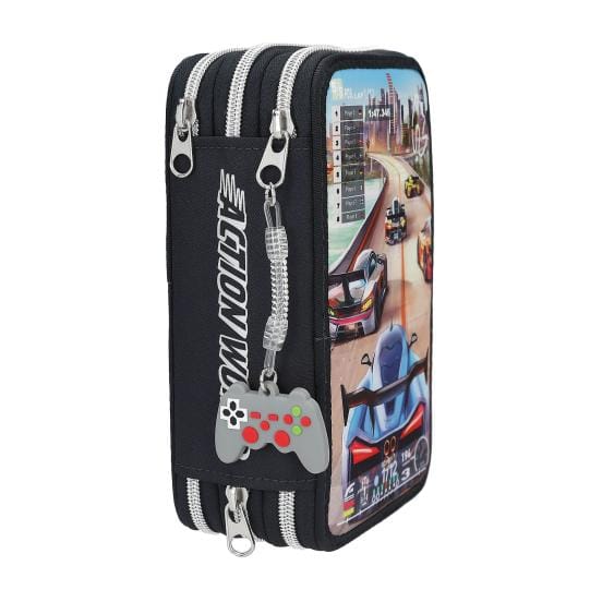 Action World estuche triple Gaming con 38 lápices y mucho más