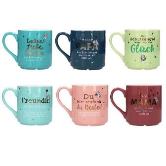 Taza de porcelana Angel de la guarda con lindos textos en aleman - con cajita de regalo