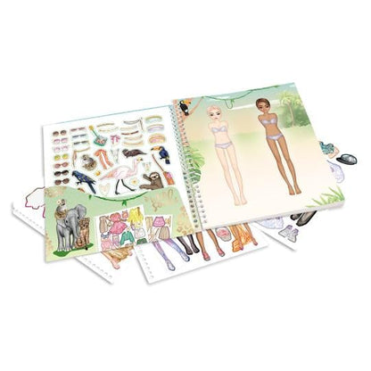 Dress Me Up Stickerbook Safari de TopModel con 220 stickers creando un mundo salvaje