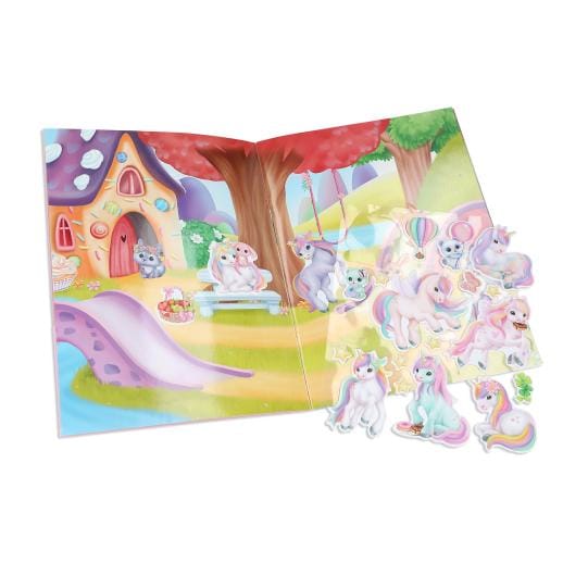 Create your Unicorn World - 100 stickers - páginas laminadas - pega y vuelve a pegar los stickers