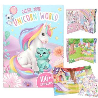 Create your Unicorn World - 100 stickers - páginas laminadas - pega y vuelve a pegar los stickers