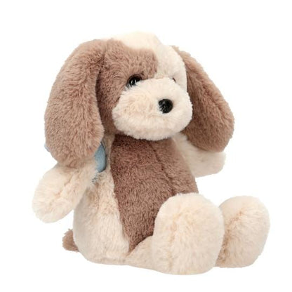 Peluche perro Milo con mochila y huesito colgado - un amigo supersuave y fiel para ti