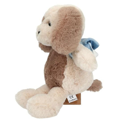 Peluche perro Milo con mochila y huesito colgado - un amigo supersuave y fiel para ti