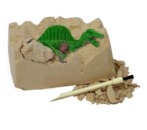 Mini set de excavación con figura de dinosaurio para pequenos arqueólogos - con herramientas