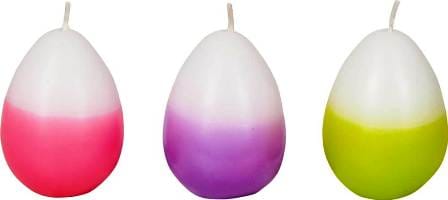 Cajita con velas en forma de un huevo - Felices Pascuas de resurreccion